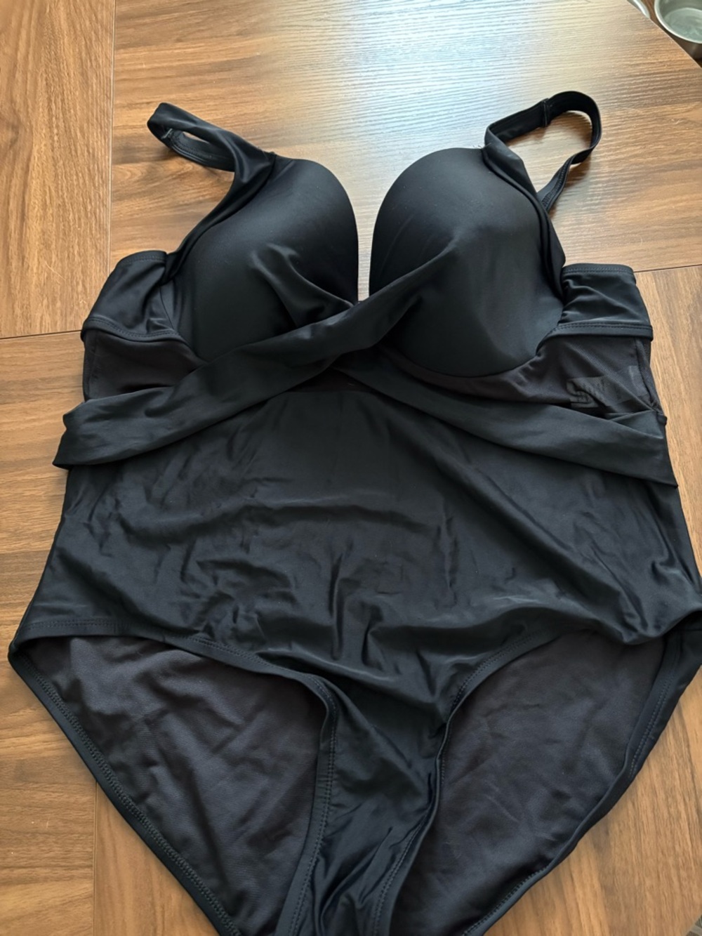 Black One-Piece Swimsuit with Underwire Cups